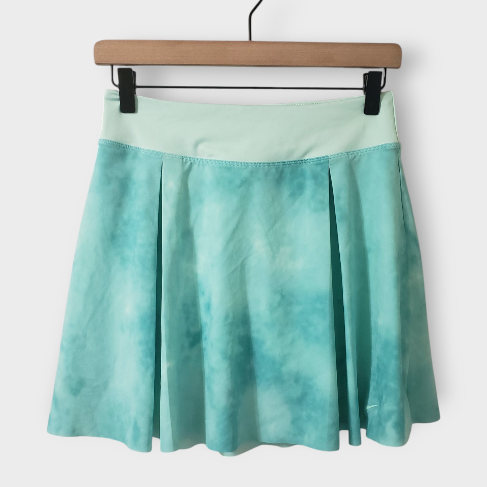 Nike Womens Dri Fit Club Print Skirt Mint Green Tennis Skort Small Athleisure